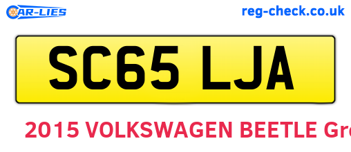 SC65LJA are the vehicle registration plates.