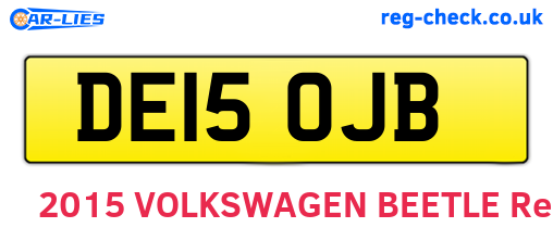 DE15OJB are the vehicle registration plates.