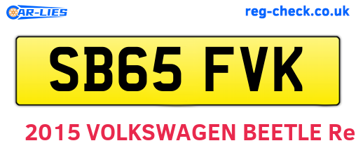 SB65FVK are the vehicle registration plates.