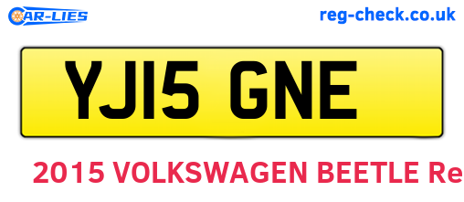 YJ15GNE are the vehicle registration plates.