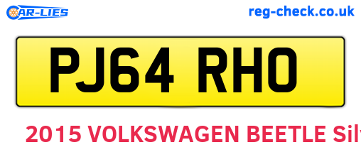 PJ64RHO are the vehicle registration plates.