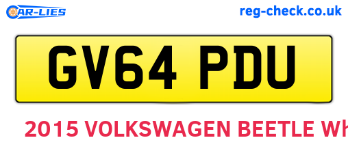 GV64PDU are the vehicle registration plates.