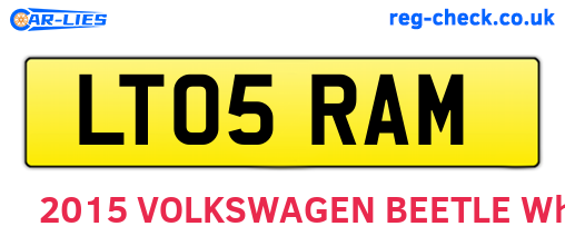 LT05RAM are the vehicle registration plates.