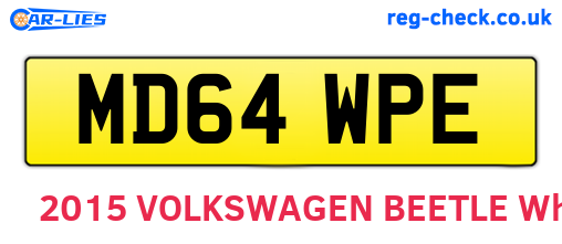 MD64WPE are the vehicle registration plates.