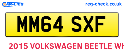 MM64SXF are the vehicle registration plates.