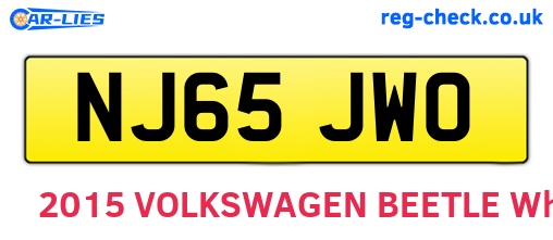 NJ65JWO are the vehicle registration plates.