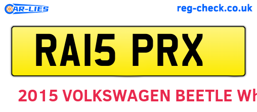RA15PRX are the vehicle registration plates.