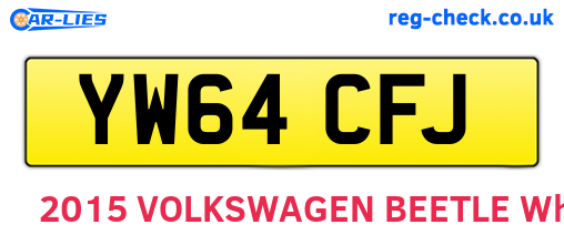 YW64CFJ are the vehicle registration plates.