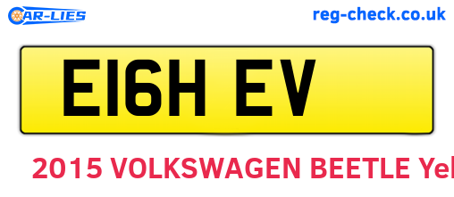 E16HEV are the vehicle registration plates.