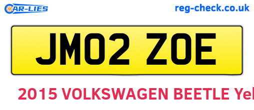 JM02ZOE are the vehicle registration plates.