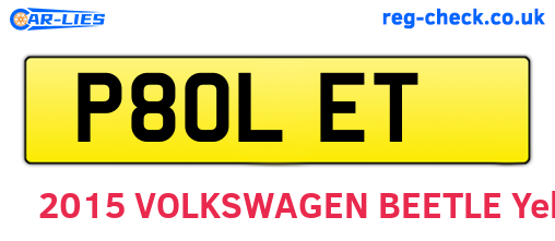 P80LET are the vehicle registration plates.