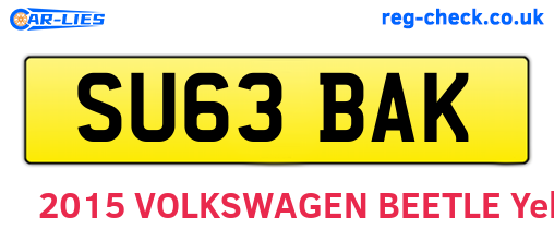 SU63BAK are the vehicle registration plates.