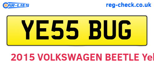 YE55BUG are the vehicle registration plates.