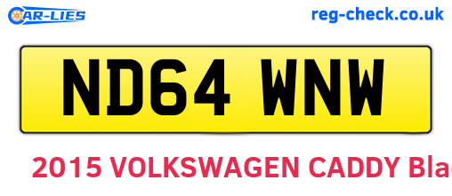 ND64WNW are the vehicle registration plates.