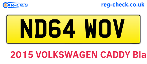 ND64WOV are the vehicle registration plates.