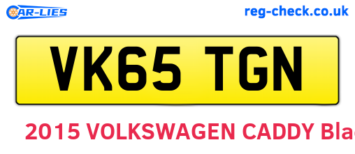 VK65TGN are the vehicle registration plates.