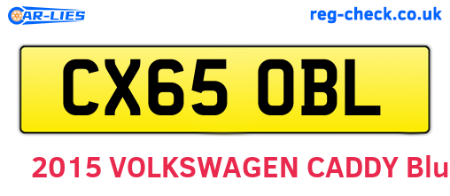 CX65OBL are the vehicle registration plates.