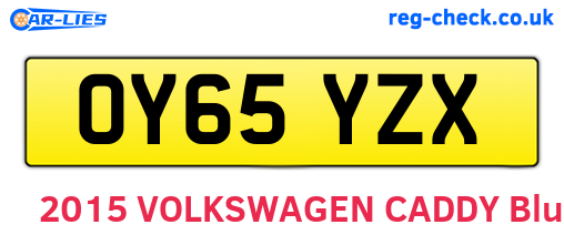 OY65YZX are the vehicle registration plates.