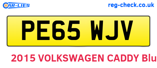 PE65WJV are the vehicle registration plates.