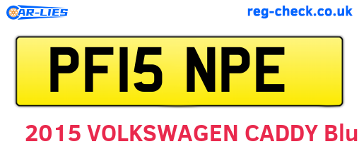 PF15NPE are the vehicle registration plates.