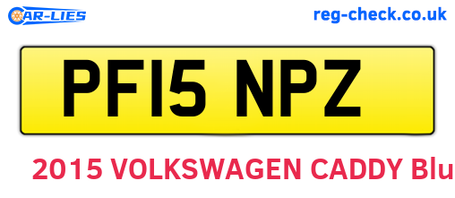 PF15NPZ are the vehicle registration plates.