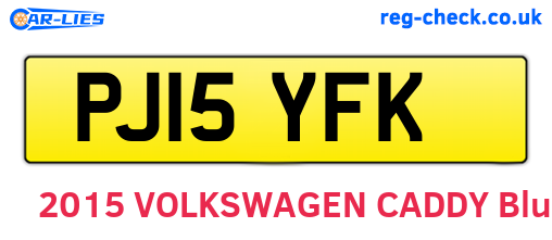 PJ15YFK are the vehicle registration plates.