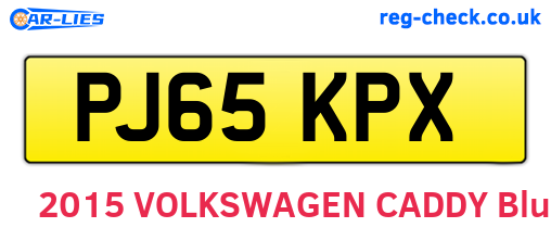 PJ65KPX are the vehicle registration plates.