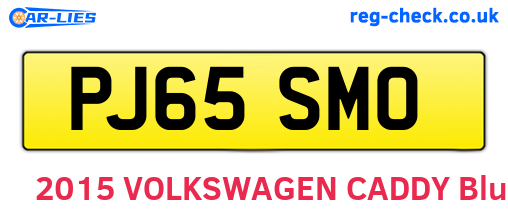PJ65SMO are the vehicle registration plates.