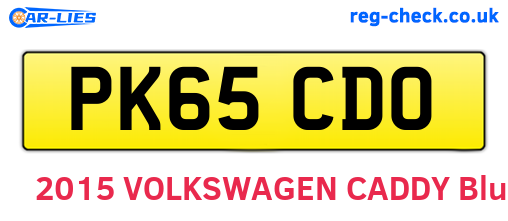 PK65CDO are the vehicle registration plates.