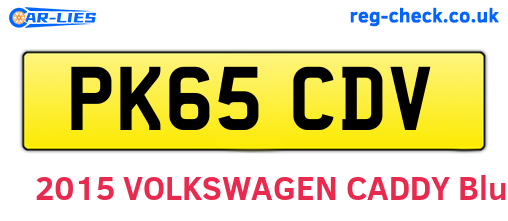 PK65CDV are the vehicle registration plates.