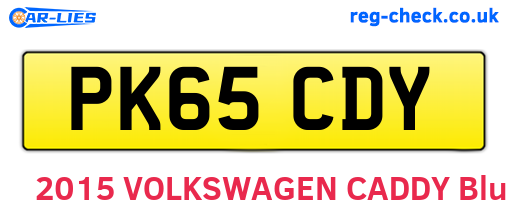 PK65CDY are the vehicle registration plates.