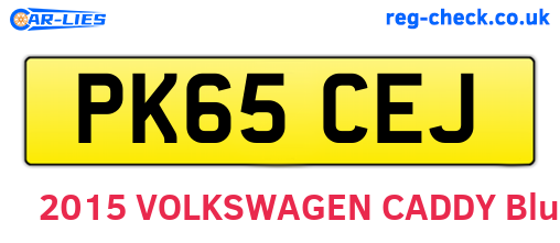 PK65CEJ are the vehicle registration plates.