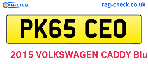 PK65CEO are the vehicle registration plates.