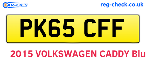 PK65CFF are the vehicle registration plates.