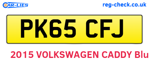 PK65CFJ are the vehicle registration plates.