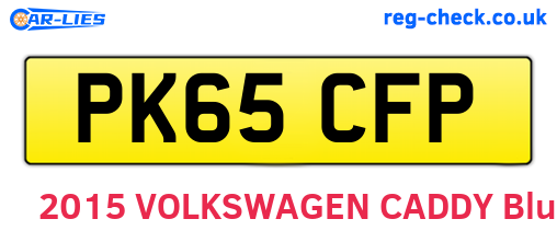 PK65CFP are the vehicle registration plates.