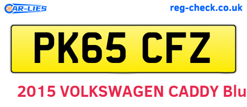 PK65CFZ are the vehicle registration plates.