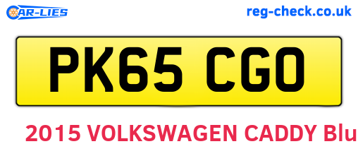 PK65CGO are the vehicle registration plates.