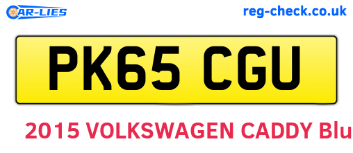 PK65CGU are the vehicle registration plates.