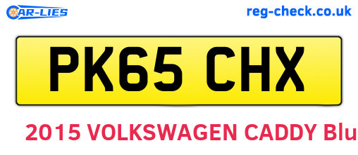 PK65CHX are the vehicle registration plates.