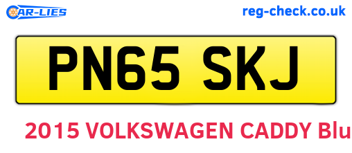 PN65SKJ are the vehicle registration plates.
