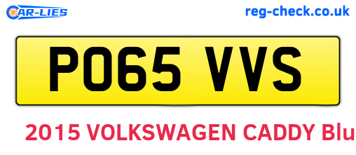 PO65VVS are the vehicle registration plates.