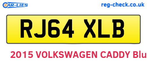 RJ64XLB are the vehicle registration plates.