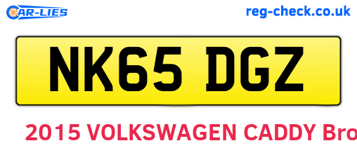NK65DGZ are the vehicle registration plates.