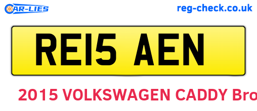 RE15AEN are the vehicle registration plates.