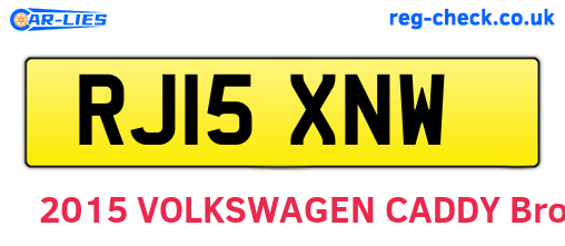 RJ15XNW are the vehicle registration plates.