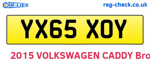 YX65XOY are the vehicle registration plates.