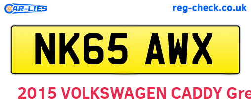 NK65AWX are the vehicle registration plates.