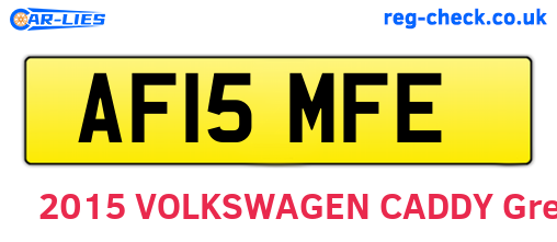 AF15MFE are the vehicle registration plates.