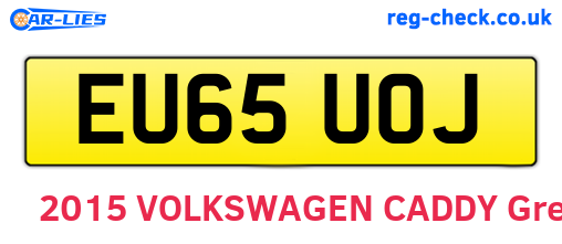 EU65UOJ are the vehicle registration plates.
